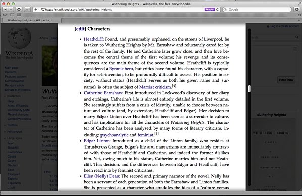 image of safari reader with margins
