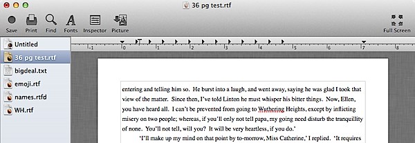 image of sidebar document list